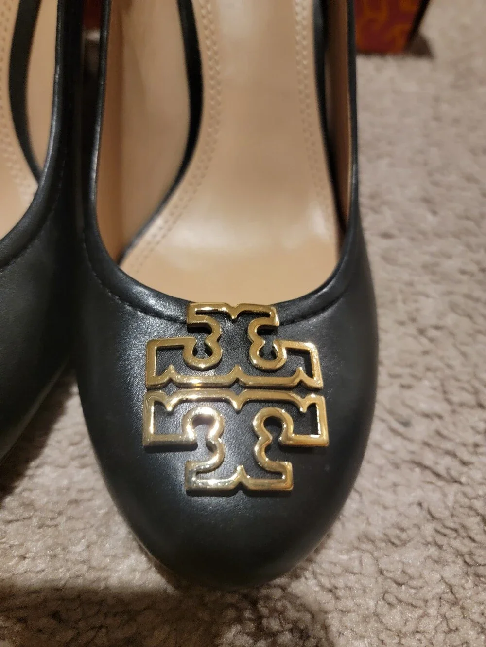 Tory Burch Melinda Wedge Pumps Heels Black Size 10